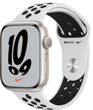Apple Watch Series 7 Nike 45mm GPS (starlight alu. / platinum, blk. sport  band) - Elgiganten