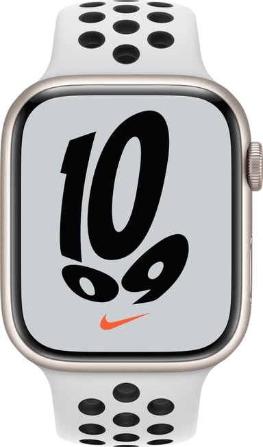 Apple Watch Series 7 Nike 45mm GPS (starlight alu. / platinum, blk. sport  band) - Elgiganten