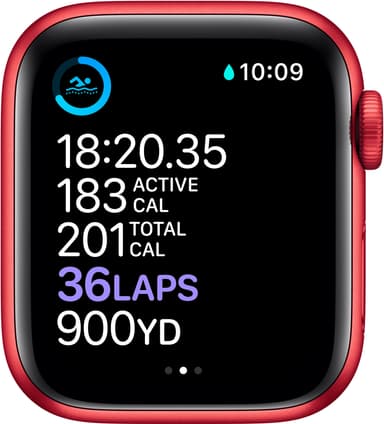 Apple Watch Series 6 40mm GPS (röd alu/röd sportarmband)