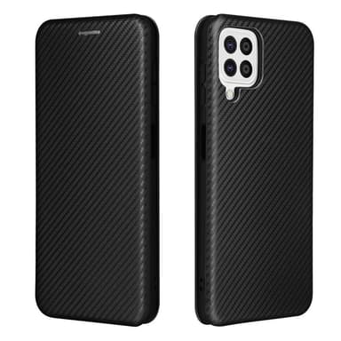SKALO Samsung A22 4G Carbon Fiber Plånboksfodral - Svart