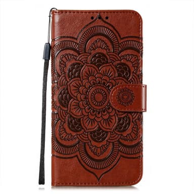 SKALO Samsung A22 4G Mandala Plånboksfodral - Brun