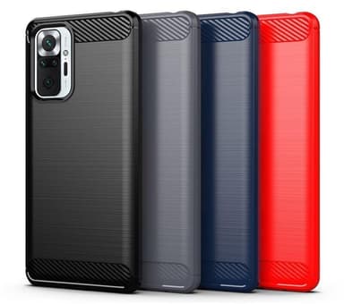 SKALO Xiaomi Redmi Note 10 Pro Armor Carbon Stöttåligt TPU-skal - Svart