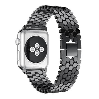 SKALO Fish Scale Metallarmband Apple Watch 42/44/45/49mm - Svart