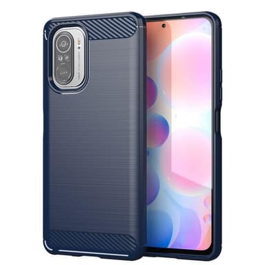 SKALO Xiaomi Poco F3 Armor Carbon Stöttåligt TPU-skal - Blå