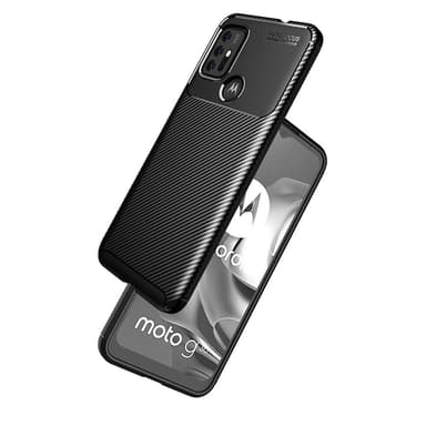 SKALO Moto G30 Carbon Fiber TPU-skal - Svart