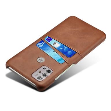 SKALO Moto G20/G30 PU-Läder Korthållare Skal - Brun