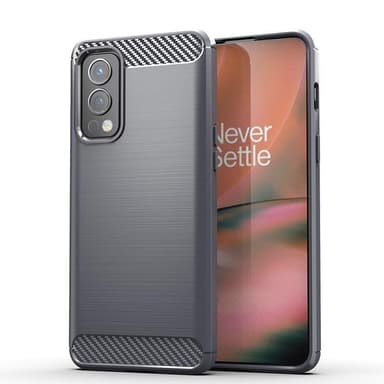 SKALO OnePlus Nord 2 Armor Carbon Stöttåligt TPU-skal - Grå