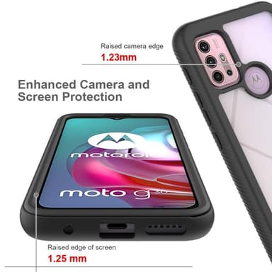 SKALO Moto G20/G30 Shockproof Clear Hybrid Skal - Svart