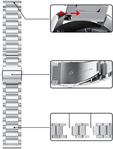 SKALO Länkarmband till Samsung Watch Active2 40mm - Silver