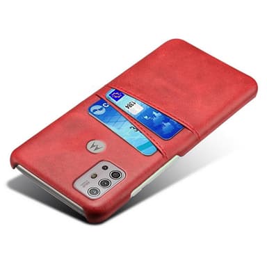 SKALO Moto G20/G30 PU-Läder Korthållare Skal - Röd