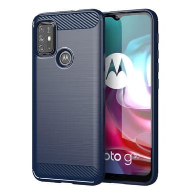 SKALO Moto G30 Armor Carbon Stöttåligt TPU-skal - Blå