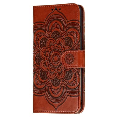 SKALO Samsung A22 4G Mandala Plånboksfodral - Brun