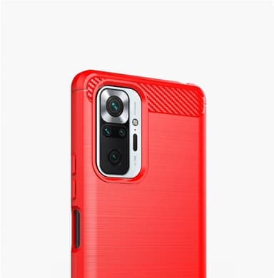 Stöttåligt Armor Carbon TPU-skal Xiaomi Redmi Note 10/10S - Röd