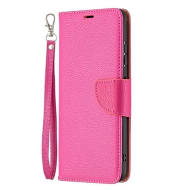 SKALO Samsung A22 5G Premium Litchi Plånbok - Cerise