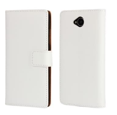 Plånboksfodral Äkta Skinn Microsoft Lumia 650 - Vit