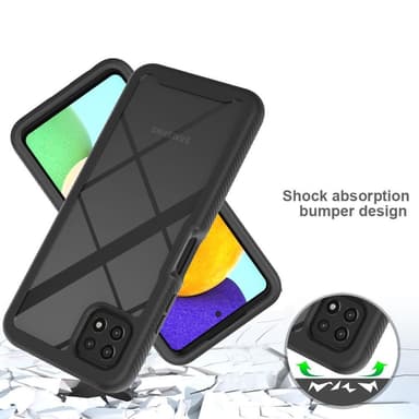 SKALO Samsung A22 5G Shockproof Clear Hybrid Skal - Svart