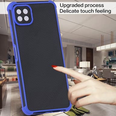 SKALO Samsung A22 5G Armor Hybrid Bumper Skal - Blå