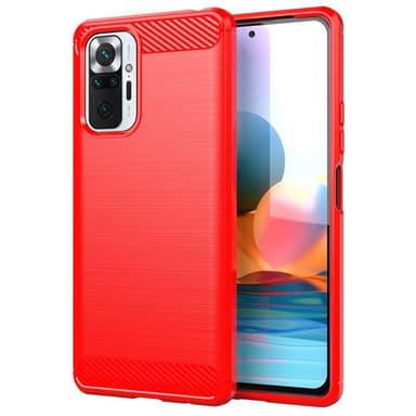 Stöttåligt Armor Carbon TPU-skal Xiaomi Redmi Note 10/10S - Röd