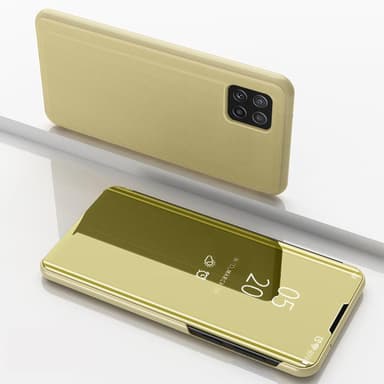 SKALO Samsung A22 5G Clear View Spegel fodral - Guld