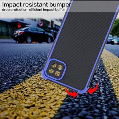 SKALO Samsung A22 5G Armor Hybrid Bumper Skal - Blå