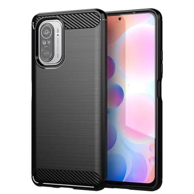 SKALO Xiaomi Poco F3 Armor Carbon Stöttåligt TPU-skal - Svart