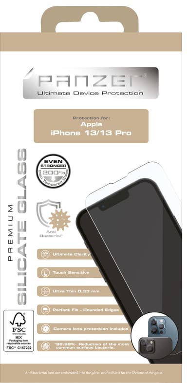 Panzer Full-Fit iPhone 13/13 Pro skärmskydd