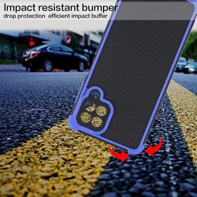 SKALO Samsung A22 4G Armor Hybrid Bumper Skal - Blå