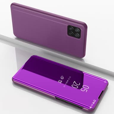 SKALO Samsung A22 5G Clear View Spegel fodral - Lila
