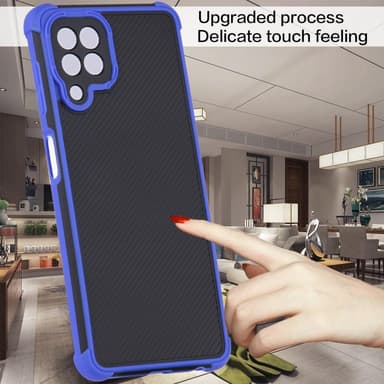 SKALO Samsung A22 4G Armor Hybrid Bumper Skal - Blå