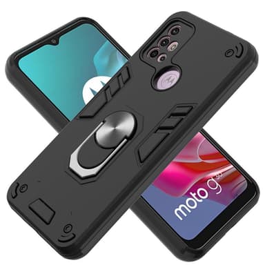SKALO Moto G20/G30 Armor Hybrid Metallring skal - Svart