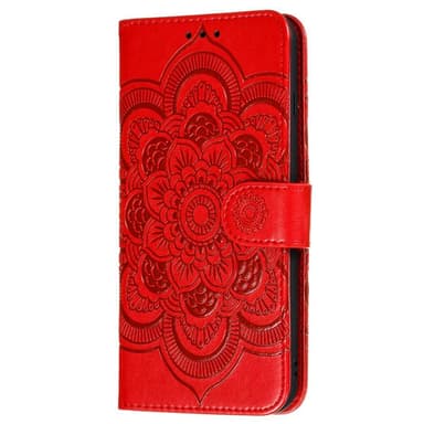 SKALO Samsung A22 4G Mandala Plånboksfodral - Röd