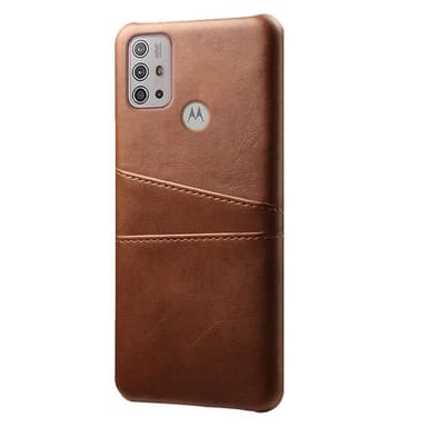 SKALO Moto G20/G30 PU-Läder Korthållare Skal - Brun
