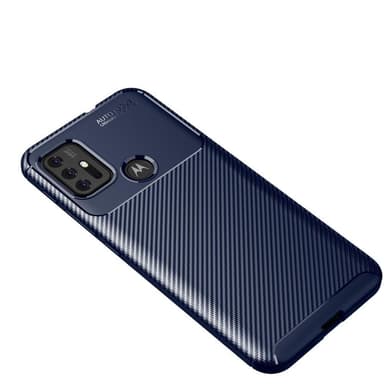 SKALO Moto G30 Carbon Fiber TPU-skal - Blå