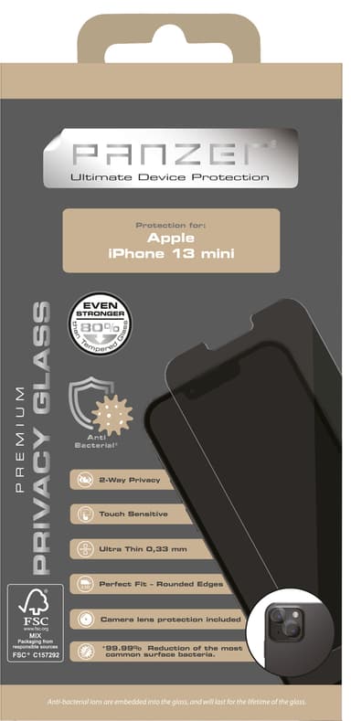 Panzer Full-Fit Privacy 2-vägsskärmskydd för iPhone 13 mini