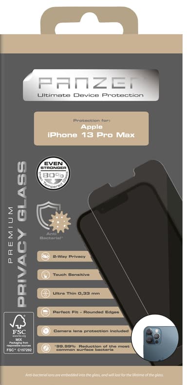 Panzer Full-fit Privacy 2-vägsskärmskydd för iPhone 13 Pro Max