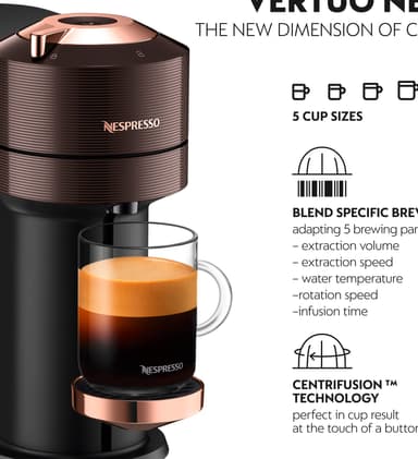 NESPRESSO® Vertuo Next kaffemaskin av DeLonghi, Rich Brown