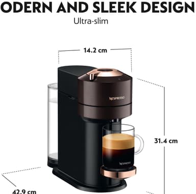NESPRESSO® Vertuo Next kaffemaskin av DeLonghi, Rich Brown