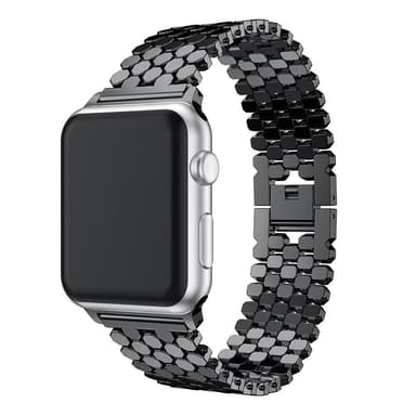 SKALO Fish Scale Metallarmband Apple Watch 42/44/45/49mm - Svart