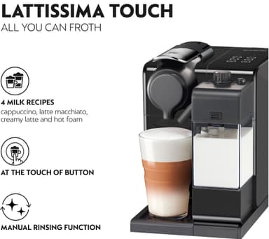 NESPRESSO® Lattissima Touch kaffemaskin av DeLonghi, Svart