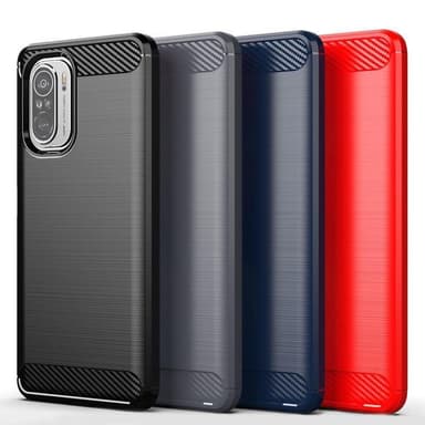 SKALO Xiaomi Poco F3 Armor Carbon Stöttåligt TPU-skal - Svart