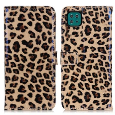 SKALO Samsung A22 5G Leopard mönstrad Plånboksfodral i PU Läder