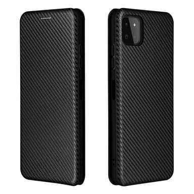 SKALO Samsung A22 5G Carbon Fiber Plånboksfodral - Svart
