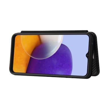 SKALO Samsung A22 5G Carbon Fiber Plånboksfodral - Svart