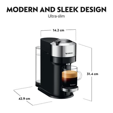 NESPRESSO® Vertuo Next kaffemaskin av DeLonghi, Pure Chrome