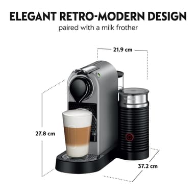 NESPRESSO® CitiZ And Milk kaffemaskin av Krups, Silver