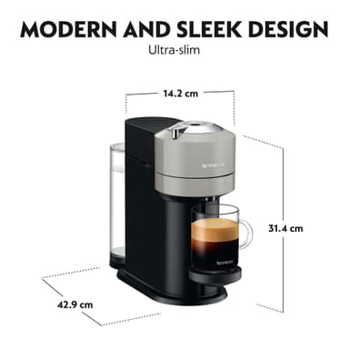NESPRESSO® Vertuo Next kaffemaskin av Krups, Light Grey