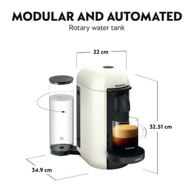 NESPRESSO® VertuoPlus kaffemaskin av Krups, Vit