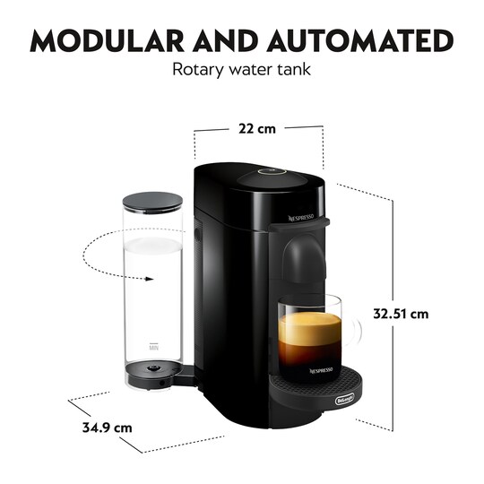 NESPRESSO® VertuoPlus kaffemaskin av DeLonghi, Svart