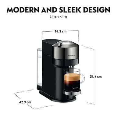 NESPRESSO® Vertuo Next kaffemaskin av Krups, Dark Chrome
