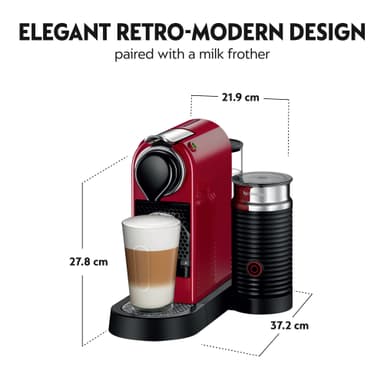 NESPRESSO® CitiZ And Milk kaffemaskin av Krups, Röd